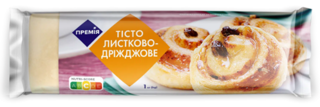 Тісто заморожене Премія листкове дріжджове 1000г